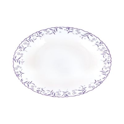 Royalford 14" Opalware Oval Plate- RF12234| High-Quality Food Safe Opalware with Elegant Color| Perfect for Serving Rice, Noodles, Pasta, Salad| Lightweight and Premium-Quality Dinnerware, Dishwasher and Microwave Safe | White