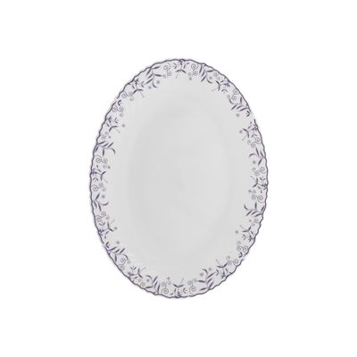 Royalford 14" Opalware Oval Plate- RF12234| High-Quality Food Safe Opalware with Elegant Color| Perfect for Serving Rice, Noodles, Pasta, Salad| Lightweight and Premium-Quality Dinnerware, Dishwasher and Microwave Safe | White