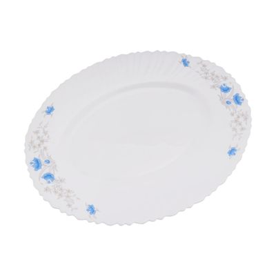 Royalford Opal Ware Romantic Oval Plate, 14 Inch