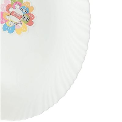 14" Opal Ware Oval Plate - Pasta Plates | plate with playful Classic decoration, dishwasher safe | Dishwasher Safe | Ideal for Soup, Desserts, Ice Cream & More (Spin White)