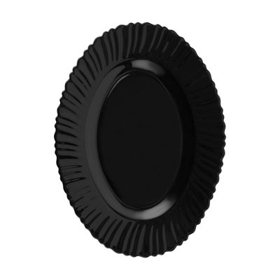 Royalford 13" Opalware Oval Plate- RF11900/ Black-Wave Series, Elegant Color/ Perfect for Serving Rice, Noodles, Pasta, Salad/ Lightweight Dinnerware, Serveware, Dishwasher-Safe and Microwave Safe / Black
