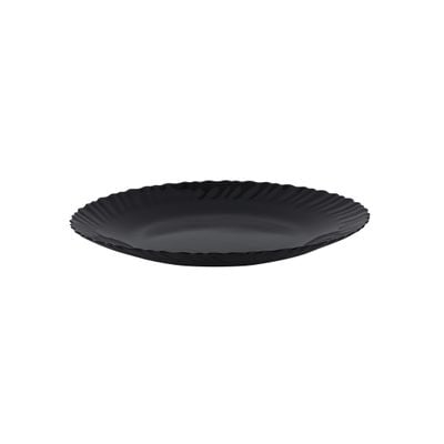 Royalford 10.5" Opalware Dinner Plate- RF11901/ Black-Wave Series, Elegant Color/ Perfect for Entrees, Pasta, Salads, Desserts, Sandwiches Steaks, Main Course Meals/ Lightweight Dinnerware, Serveware, Dishwasher-Safe and Microwave Safe / Black