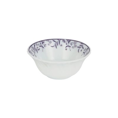 Royalford 4.5" Opalware Soup Bowl- RF12237| White Bowl with Elegant Floral Print| Non-Toxic and Hygienic, Food-Grade Material| Dishwasher and Microwave Safe, Perfect for Serving Soup, Noodles, Snacks, Etc.