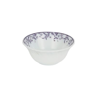 Royalford 4.5" Opalware Soup Bowl- RF12237| White Bowl with Elegant Floral Print| Non-Toxic and Hygienic, Food-Grade Material| Dishwasher and Microwave Safe, Perfect for Serving Soup, Noodles, Snacks, Etc.