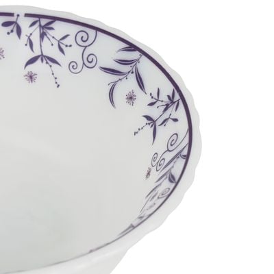 Royalford 4.5" Opalware Soup Bowl- RF12237| White Bowl with Elegant Floral Print| Non-Toxic and Hygienic, Food-Grade Material| Dishwasher and Microwave Safe, Perfect for Serving Soup, Noodles, Snacks, Etc.