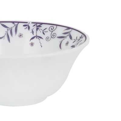 Royalford 4.5" Opalware Soup Bowl- RF12237| White Bowl with Elegant Floral Print| Non-Toxic and Hygienic, Food-Grade Material| Dishwasher and Microwave Safe, Perfect for Serving Soup, Noodles, Snacks, Etc.