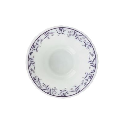 Royalford 4.5" Opalware Soup Bowl- RF12237| White Bowl with Elegant Floral Print| Non-Toxic and Hygienic, Food-Grade Material| Dishwasher and Microwave Safe, Perfect for Serving Soup, Noodles, Snacks, Etc.