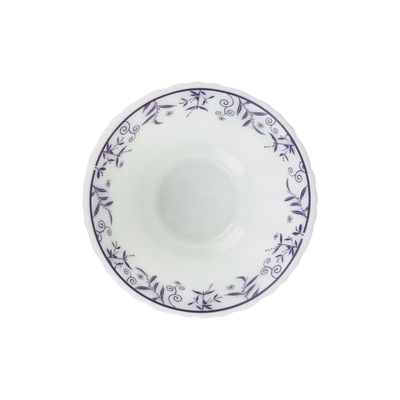 Royalford 4.5" Opalware Soup Bowl- RF12237| White Bowl with Elegant Floral Print| Non-Toxic and Hygienic, Food-Grade Material| Dishwasher and Microwave Safe, Perfect for Serving Soup, Noodles, Snacks, Etc.