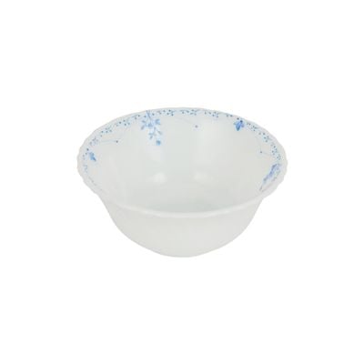 Royalford 4.5" Opalware Soup Bowl- RF12221| White Bowl with Elegant Floral Print| Non-Toxic and Hygienic, Food-Grade Material| Dishwasher and Microwave Safe, Perfect for Serving Soup, Noodles, Snacks, Etc