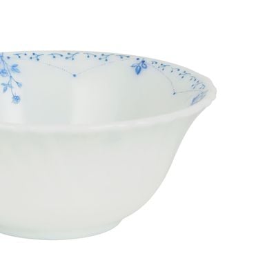 Royalford 4.5" Opalware Soup Bowl- RF12221| White Bowl with Elegant Floral Print| Non-Toxic and Hygienic, Food-Grade Material| Dishwasher and Microwave Safe, Perfect for Serving Soup, Noodles, Snacks, Etc