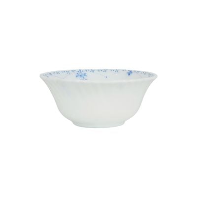 Royalford 4.5" Opalware Soup Bowl- RF12221| White Bowl with Elegant Floral Print| Non-Toxic and Hygienic, Food-Grade Material| Dishwasher and Microwave Safe, Perfect for Serving Soup, Noodles, Snacks, Etc