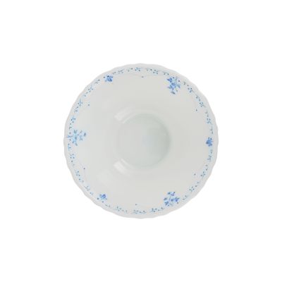 Royalford 4.5" Opalware Soup Bowl- RF12221| White Bowl with Elegant Floral Print| Non-Toxic and Hygienic, Food-Grade Material| Dishwasher and Microwave Safe, Perfect for Serving Soup, Noodles, Snacks, Etc