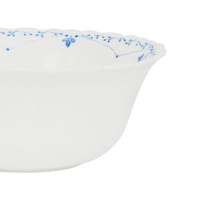 Royalford 6" Opalware Soup Bowl- RF12220| White Bowl with Elegant Floral Print| Non-Toxic and Hygienic, Food-Grade Material| Dishwasher and Microwave Safe, Perfect for Serving Soup, Noodles, Snacks, Etc.