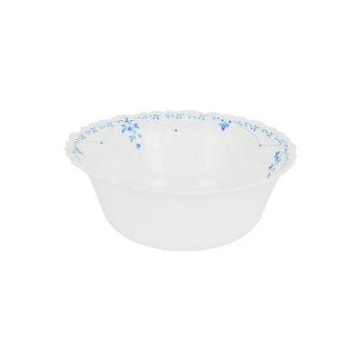 Royalford 6" Opalware Soup Bowl- RF12220| White Bowl with Elegant Floral Print| Non-Toxic and Hygienic, Food-Grade Material| Dishwasher and Microwave Safe, Perfect for Serving Soup, Noodles, Snacks, Etc.