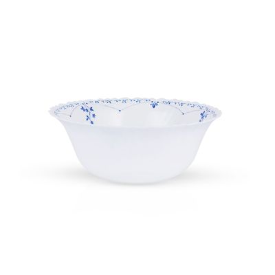 Royalford 6" Opalware Soup Bowl- RF12220| White Bowl with Elegant Floral Print| Non-Toxic and Hygienic, Food-Grade Material| Dishwasher and Microwave Safe, Perfect for Serving Soup, Noodles, Snacks, Etc.