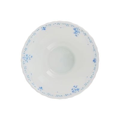 Royalford 6" Opalware Soup Bowl- RF12220| White Bowl with Elegant Floral Print| Non-Toxic and Hygienic, Food-Grade Material| Dishwasher and Microwave Safe, Perfect for Serving Soup, Noodles, Snacks, Etc.