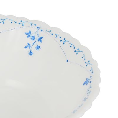 Royalford 6" Opalware Soup Bowl- RF12220| White Bowl with Elegant Floral Print| Non-Toxic and Hygienic, Food-Grade Material| Dishwasher and Microwave Safe, Perfect for Serving Soup, Noodles, Snacks, Etc.