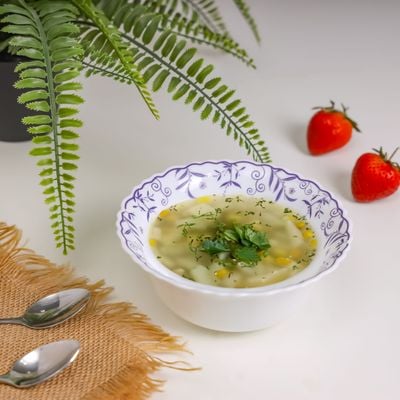 Royalford 6" Opalware Soup Bowl- RF12236| White Bowl with Elegant Floral Print| Non-Toxic and Hygienic, Food-Grade Material| Dishwasher and Microwave Safe, Perfect for Serving Soup, Noodles, Snacks, Etc.