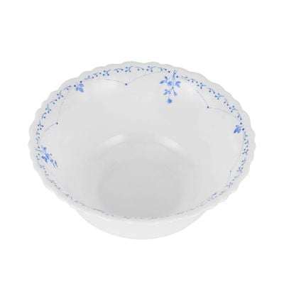 Royalford 6" Opalware Soup Bowl- RF12236| White Bowl with Elegant Floral Print| Non-Toxic and Hygienic, Food-Grade Material| Dishwasher and Microwave Safe, Perfect for Serving Soup, Noodles, Snacks, Etc.