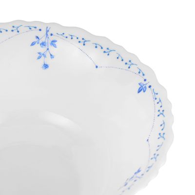 Royalford 6" Opalware Soup Bowl- RF12236| White Bowl with Elegant Floral Print| Non-Toxic and Hygienic, Food-Grade Material| Dishwasher and Microwave Safe, Perfect for Serving Soup, Noodles, Snacks, Etc.