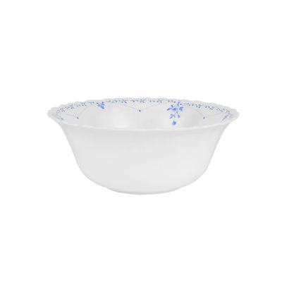 Royalford 6" Opalware Soup Bowl- RF12236| White Bowl with Elegant Floral Print| Non-Toxic and Hygienic, Food-Grade Material| Dishwasher and Microwave Safe, Perfect for Serving Soup, Noodles, Snacks, Etc.