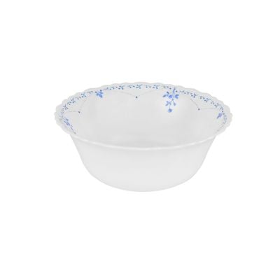 Royalford 6" Opalware Soup Bowl- RF12236| White Bowl with Elegant Floral Print| Non-Toxic and Hygienic, Food-Grade Material| Dishwasher and Microwave Safe, Perfect for Serving Soup, Noodles, Snacks, Etc.