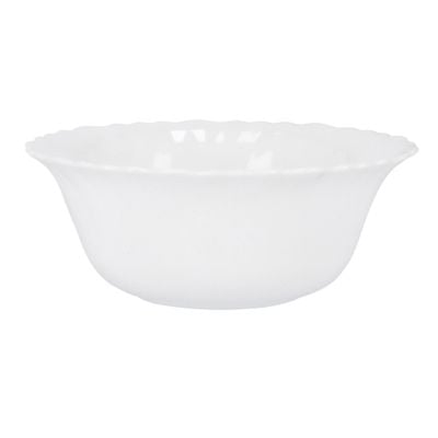 6-inch Opal Ware Spin Bowl, Serving Bowl, RF4529 | Bowl for Breakfast Cereal Dessert | Dishwasher Safe | Ideal for Rice, Pasta, Deserts, Ice-Cream & More (White)