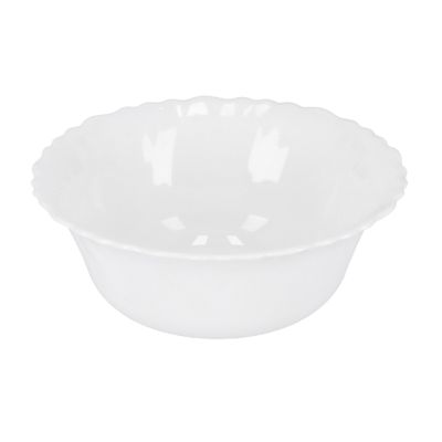 Royalford 6-inch Opal Ware Spin Bowl, Serving Bowl, RF4529 | Bowl for Breakfast Cereal Dessert | Dishwasher Safe | Ideal for Rice, Pasta, Deserts, Ice-Cream & More (White)
