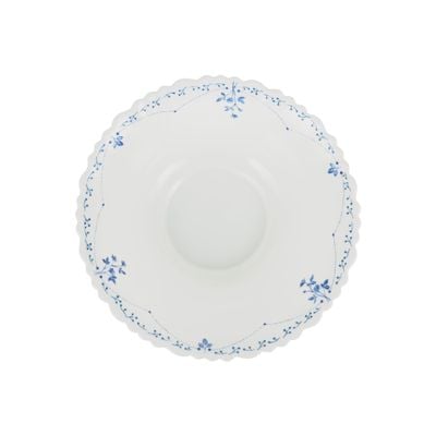 Royalford 9.0" Opalware Serving Bowl- RF12219|White Bowl with Elegant Floral Print, Non-Toxic and Hygienic| Food-Grade Material, Dishwasher and Microwave Safe| Perfect for Serving Appetizer, Snack, Dessert, Sushi, Salad, Pasta, Fish, Rice, Etc.