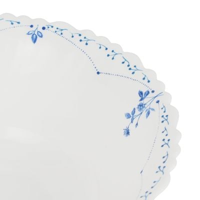 Royalford 9.0" Opalware Serving Bowl- RF12219|White Bowl with Elegant Floral Print, Non-Toxic and Hygienic| Food-Grade Material, Dishwasher and Microwave Safe| Perfect for Serving Appetizer, Snack, Dessert, Sushi, Salad, Pasta, Fish, Rice, Etc.