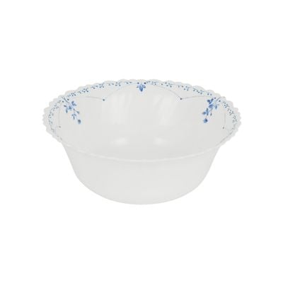 Royalford 9.0" Opalware Serving Bowl- RF12219|White Bowl with Elegant Floral Print, Non-Toxic and Hygienic| Food-Grade Material, Dishwasher and Microwave Safe| Perfect for Serving Appetizer, Snack, Dessert, Sushi, Salad, Pasta, Fish, Rice, Etc.