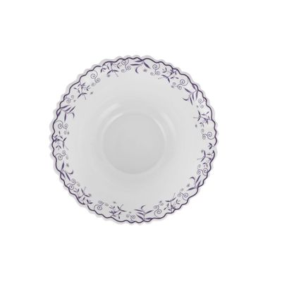 Royalford 9.0" Opalware Serving Bowl- RF12235|White Bowl with Elegant Floral Print, Non-Toxic and Hygienic| Food-Grade Material, Dishwasher and Microwave Safe| Perfect for Serving Appetizer, Snack, Dessert, Sushi, Salad, Pasta, Fish, Rice, Etc.