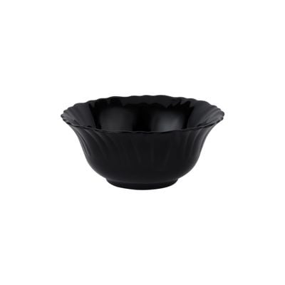 Royalford 5" Opalware Soup Bowl- RF11905/ Black-Wave Series, Elegant Color/ Perfect for Serving and Eating Soups, Salads, Sweets, Snacks / Lightweight, Serveware, Dishwasher-Safe and Microwave Safe/ Black 