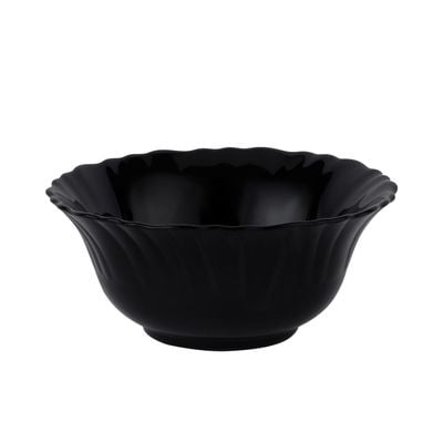 Royalford 5" Opalware Soup Bowl- RF11905/ Black-Wave Series, Elegant Color/ Perfect for Serving and Eating Soups, Salads, Sweets, Snacks / Lightweight, Serveware, Dishwasher-Safe and Microwave Safe/ Black 