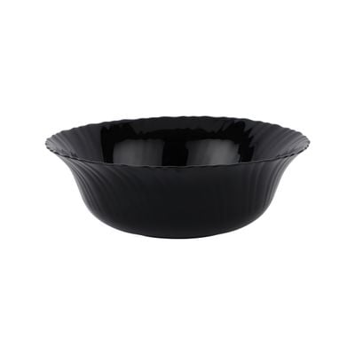 Royalford 9" Opalware Soup Bowl- RF11907/ Black-Wave Series, Elegant Color/ Perfect for Serving and Eating Soups, Salads, Sweets, Snacks / Lightweight, Serveware, Dishwasher-Safe and Microwave Safe/ Black 