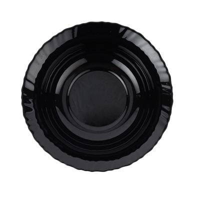 Royalford 9" Opalware Soup Bowl- RF11907/ Black-Wave Series, Elegant Color/ Perfect for Serving and Eating Soups, Salads, Sweets, Snacks / Lightweight, Serveware, Dishwasher-Safe and Microwave Safe/ Black 