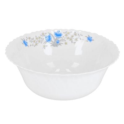 Royalford RF5685 Opal Ware Romantic Soup Bowl, 8 Inch - Portable, Salad Bowl, Soup Bowl, Sturdy Mixing Bowl, Breakfast Cereal Dessert Serving Bowl | Ideal for Home, Catering & More