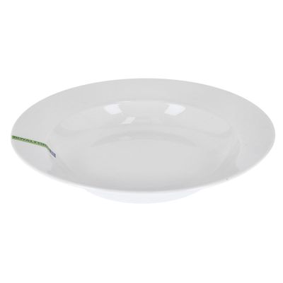 Royalford 10" Round Deep Plate- RF8760| High-Quality Food Safe Serveware with Elegant White Color with Glossy Finish| Perfect for Serving Soup, Salad, Pasta| Lightweight and Premium-Quality Dinnerware