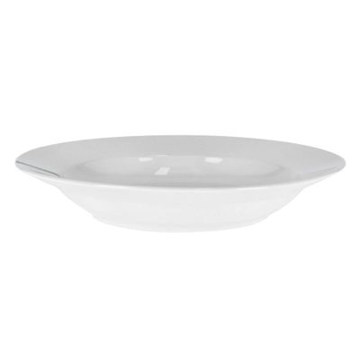 Royalford 10" Round Deep Plate- RF8760| High-Quality Food Safe Serveware with Elegant White Color with Glossy Finish| Perfect for Serving Soup, Salad, Pasta| Lightweight and Premium-Quality Dinnerware