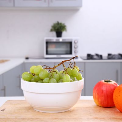 Royalford 7" Porcelain Ware Bowl- Portable, Lightweight Bowl Breakfast Cereal Dessert Serving Bowl | Ideal for Soup, Muesli, Pasta, Desserts, Ice-cream & More (White)