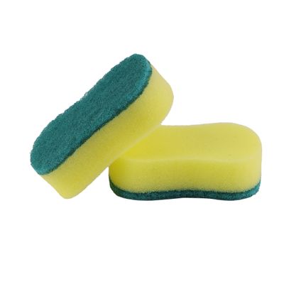 Royalford Royalbright Heavy Duty Scrub Sponges- Polyester+PU Sponge | RF10627| Scrub Pads for Kitchen, Sink and Bathroom Use| Cleaning Supplies| 2 in 1 Cleaning Pad| Premium-Quality| Ideal for Dish wash Liquid| Multi-Purpose| No Scratch| Pack of 2| Green