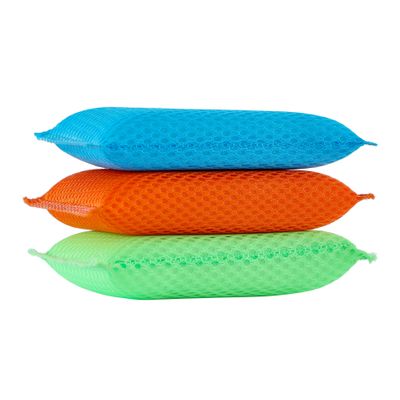 Royalford Royalbright Heavy Duty Scrub Sponges- RF11079| Cleaning Sponges for Kitchen, Sink and Bathroom Use| Cleaning Supplies made with Premium-Quality Material| Ideal for Dish Wash Liquid| Multi-Purpose and No Scratch Rectangular Sponge| Pack of Three| Multi-Color