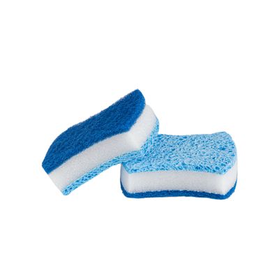 Royalbright Heavy Duty Comfort Cleaning Sponges- RF11080| Scrub Pads for Kitchen, Sink and Bathroom Use| Cleaning Supplies with 2 in 1 Cleaning Pad| Ideal for Dish Wash Liquid| Multi-Purpose Sponges with Nail Saving Design| Pack of Three| Blue