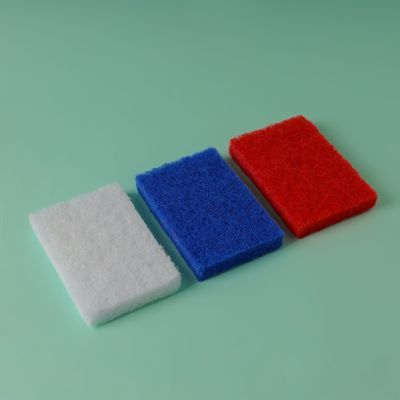 Royalbright Scouring Hand Pads- 3pcs, 15x10x2 cm | Polyester | RF10625| Premium Quality and Heavy-Duty Scrub Pad For Cleaning| Kitchen and Bathroom Use| Pack of 3 | White, Red and Blue.