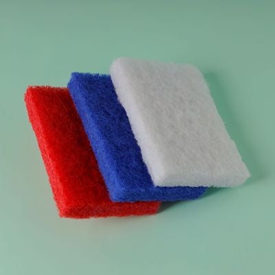 Royalbright Scouring Hand Pads- 3pcs, 15x10x2 cm | Polyester | RF10625| Premium Quality and Heavy-Duty Scrub Pad For Cleaning| Kitchen and Bathroom Use| Pack of 3 | White, Red and Blue.