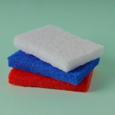 Royalbright Scouring Hand Pads- 3pcs, 15x10x2 cm | Polyester | RF10625| Premium Quality and Heavy-Duty Scrub Pad For Cleaning| Kitchen and Bathroom Use| Pack of 3 | White, Red and Blue.