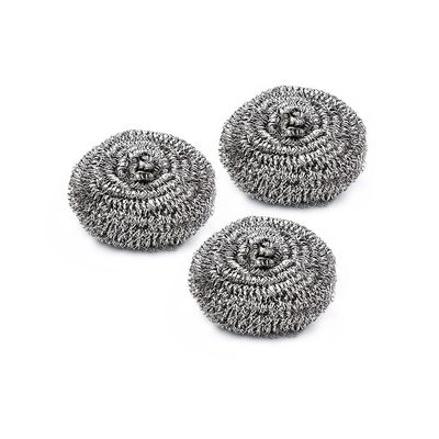 Royalford Royalbright Heavy Duty Stainless Steel Scourer | Rust proof | RF10635| Steel Wool Scrubber for Dishes, Pots and Pans| For Kitchen and Bathroom Use| Non-Rusting Wire Scrubbers for Tough Stain Removal| Round Scrubbers| Pack of 3| Silver