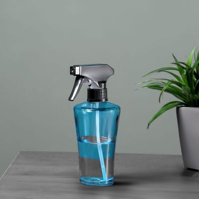 Royalford 250 ml Sprayer Bottle- RF12308/ Refillable Glass Spray Bottles with ABS Lid, Trigger and Pipe/ for Detergent, Sanitizer, Water, Cleaning Agents, Oil, Watering Plants, Ironing/ BPA-Free and Elegant Design/ Blue