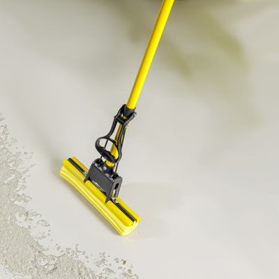 Royalford Floor PVA Mop with Iron Handle- RF12253/ 120 cm Long, with Squeezing Technology and Extendable Height/ Suitable for all Hard Flooring types, Glass, Marble, Granite, Tile, Wood, Window, Wall, etc./ High Water Absorbency, No Scratch/ Black and Yellow