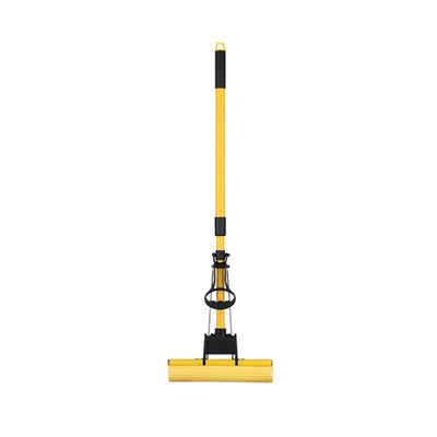 Royalford Floor PVA Mop with Iron Handle- RF12253/ 120 cm Long, with Squeezing Technology and Extendable Height/ Suitable for all Hard Flooring types, Glass, Marble, Granite, Tile, Wood, Window, Wall, etc./ High Water Absorbency, No Scratch/ Black and Yellow